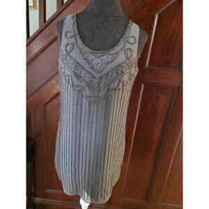 Forever 21 Grey/Silver Beaded Short Sleeveless Dress S NWT